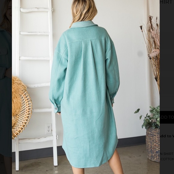 OLI & HALI “ May “ Oli and Hali Long Button Down Shirt Shacket with Pockets 22 - Picture 5 of 5